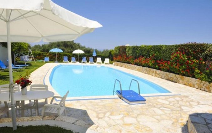 Zwembad met duikplank van Appartementen Irene Acharavi op Corfu
