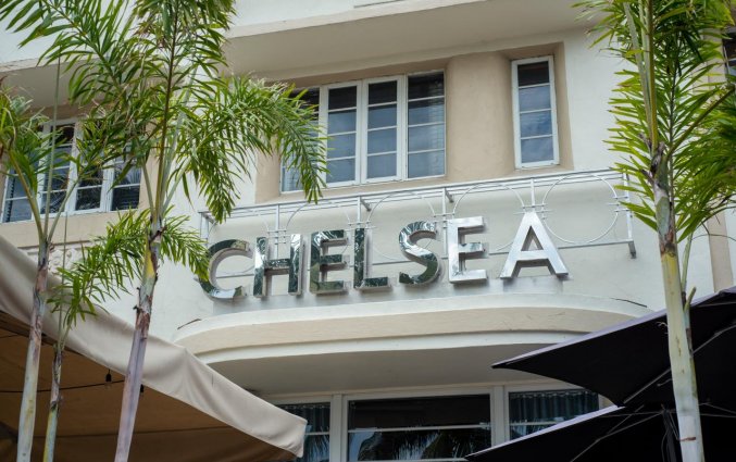 Buitenkant van Hotel Chelsea in Miami