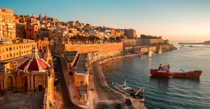 Malta - Zonsondergang Valletta