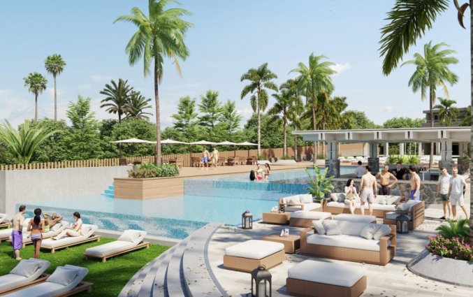 Buitenzwembad met buitenmeubels van Hotel Dreams Lanzarote Playa Dorada Resort & Spa