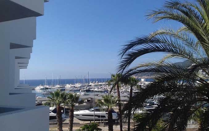 Uitzicht vanaf hotel Tres Torres op Ibiza