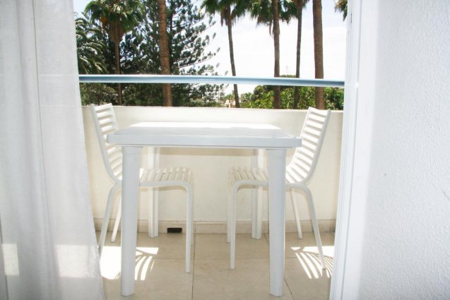 Balkon van een appartement van Appartementen Playa del Sol op Gran Canaria