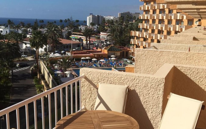 Uitzicht balkon van appartementen Caribe