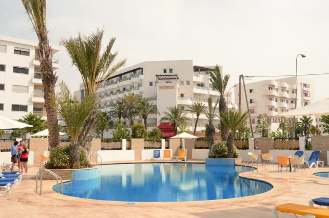 Het uitzicht vanaf het zwembad van Aparthotel Atlantic Palm Beach Agadir