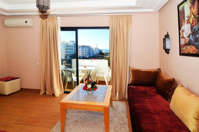 Huiskamer van een appartement van Aparthotel Atlantic Palm Beach Agadir