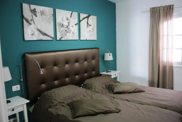 Slaapkamer van een appartement van Hotel Vista Mar op Lanzarote de Canarische Eilanden