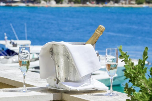 Champagne van Hotel Spongiola in Dalmatië
